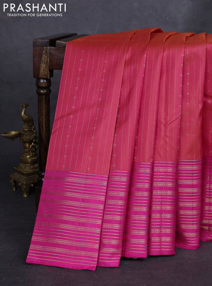 Peach Pink & Pink Pure Soft Silk Saree
