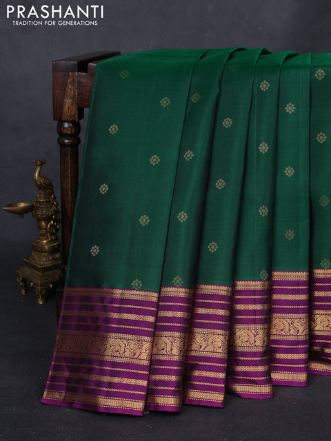 Green & Purple Pure Soft Silk - Buttas