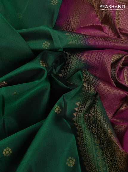 Green & Purple Pure Soft Silk - Buttas