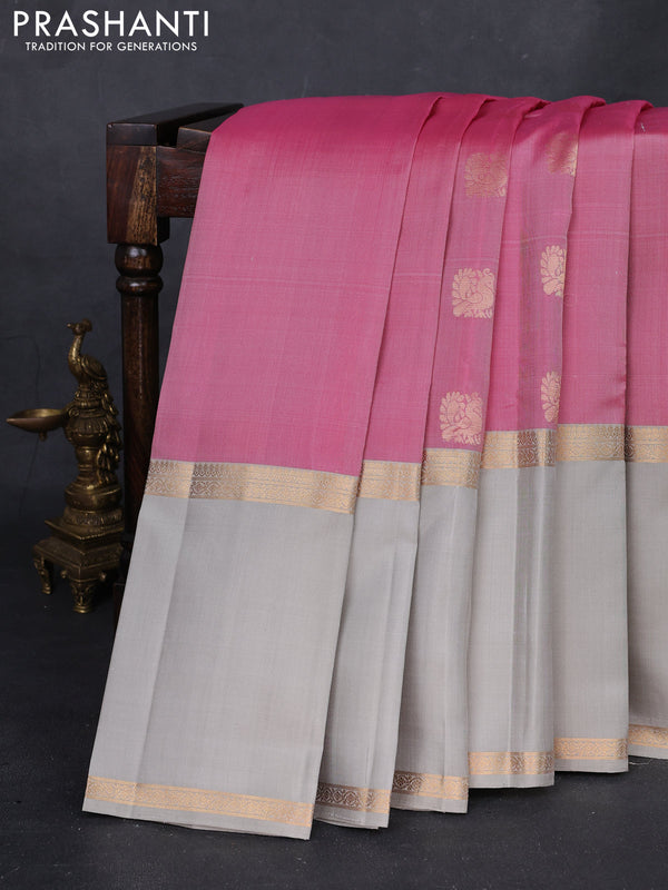 Pink & Grey Pure Soft Silk - Buttas