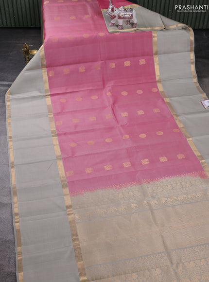 Pink & Grey Pure Soft Silk - Buttas