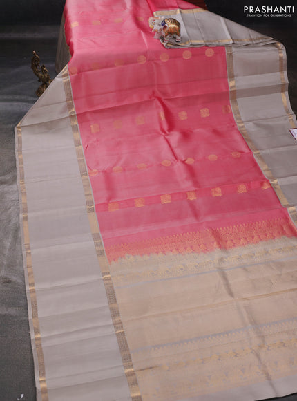 Pink & Grey Pure Soft Silk - Buttas