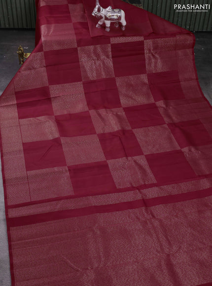 Red Pure Soft Silk - Checks