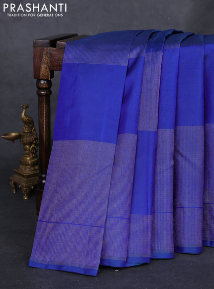 Blue Pure Soft Silk - Checks