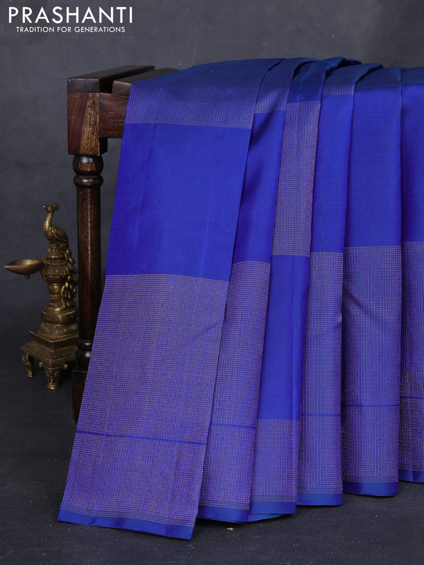 Blue Pure Soft Silk - Checks