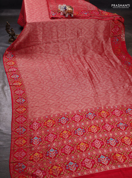 Red Banarasi Silk - Patola Border