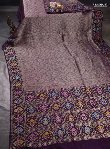 Purple Banarasi Silk - Patola Border