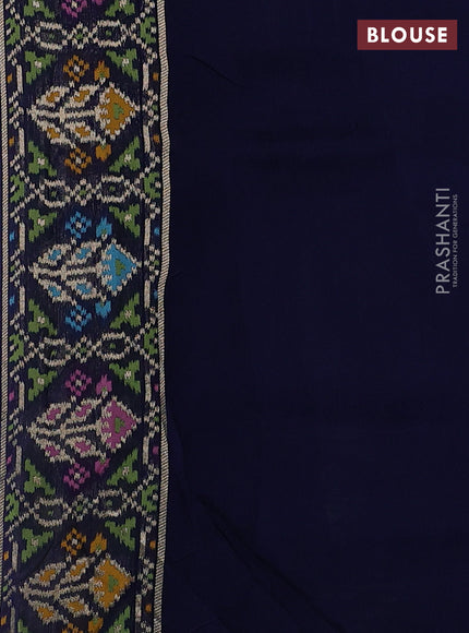 Navy Blue Banarasi Silk - Patola Border
