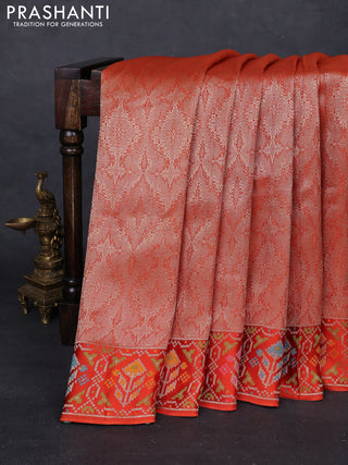 Orange Banarasi Silk - Patola Border