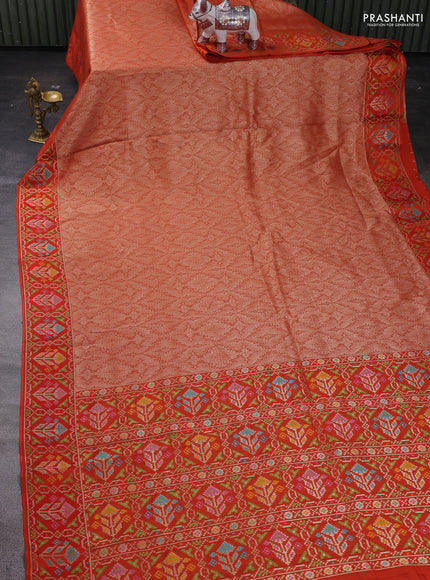 Orange Banarasi Silk - Patola Border