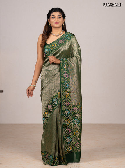 Green Banarasi Silk - Patola Border
