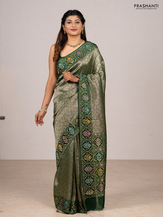 Green Banarasi Silk - Patola Border