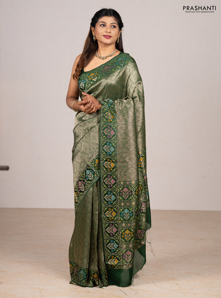 Green Banarasi Silk - Patola Border