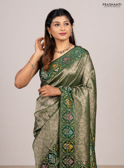 Green Banarasi Silk - Patola Border