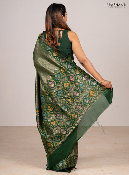 Green Banarasi Silk - Patola Border
