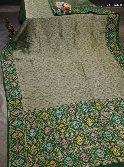 Green Banarasi Silk - Patola Border