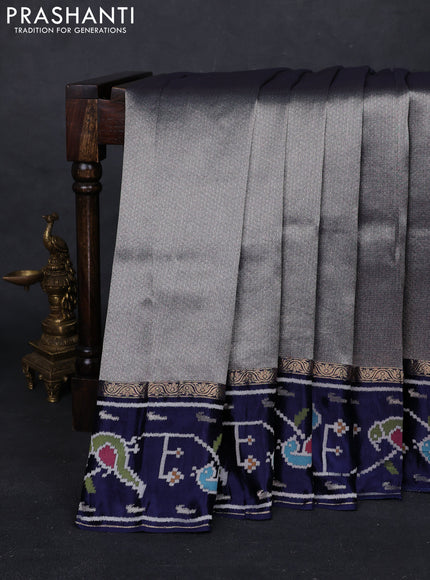 Navy Blue Banarasi Silk - Patola Border