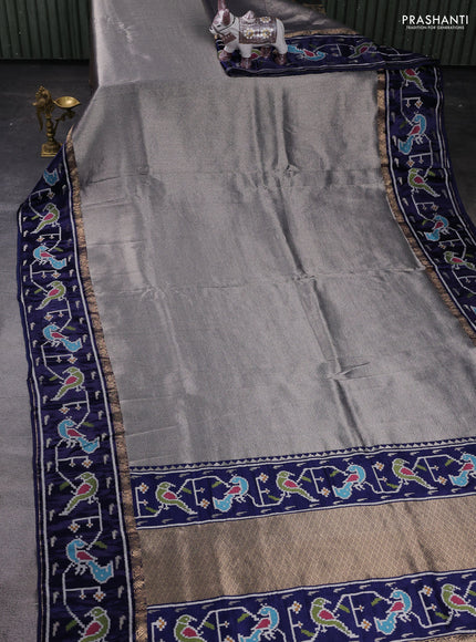 Navy Blue Banarasi Silk - Patola Border