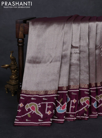 Wine Banarasi Silk - Patola Border