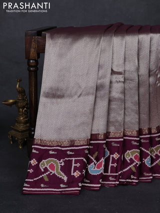 Wine Banarasi Silk - Patola Border