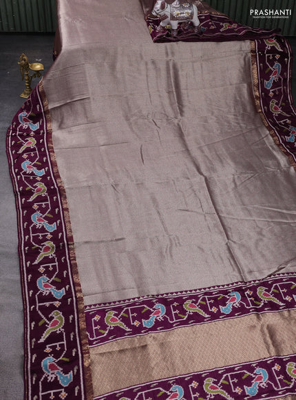 Wine Banarasi Silk - Patola Border