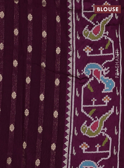 Wine Banarasi Silk - Patola Border