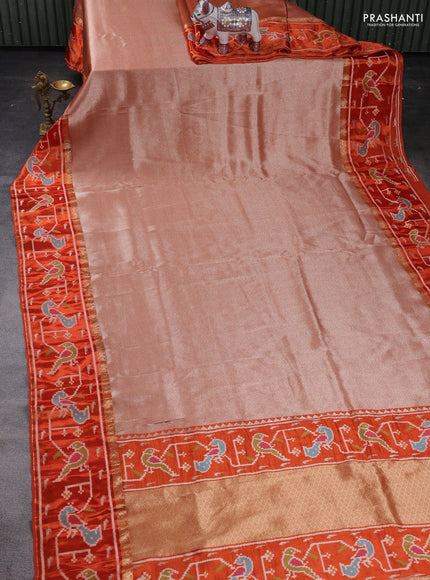 Orange Banarasi Silk - Patola Border