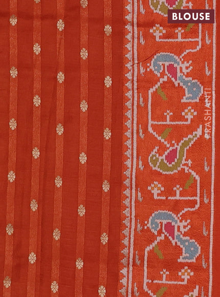 Orange Banarasi Silk - Patola Border