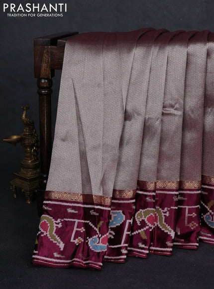 Wine Banarasi Silk - Patola Border