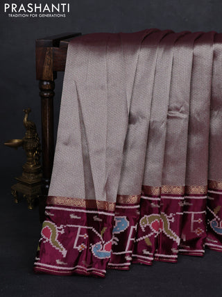 Wine Banarasi Silk - Patola Border