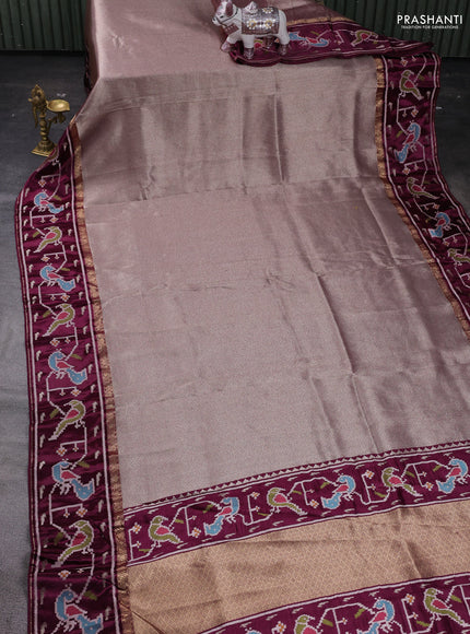 Wine Banarasi Silk - Patola Border