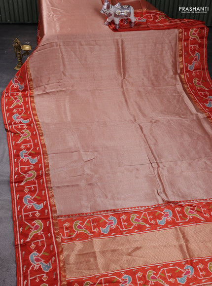 Orange Banarasi Silk - Patola Border