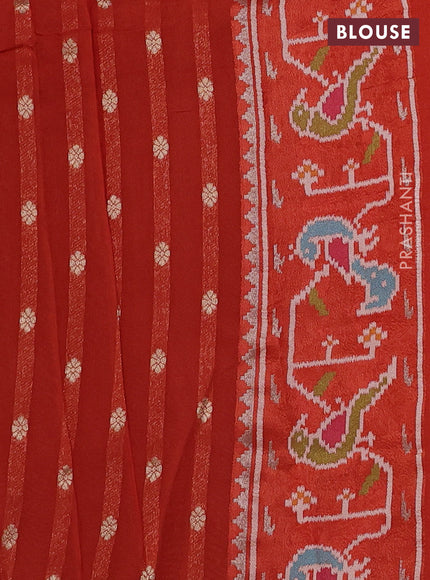 Orange Banarasi Silk - Patola Border