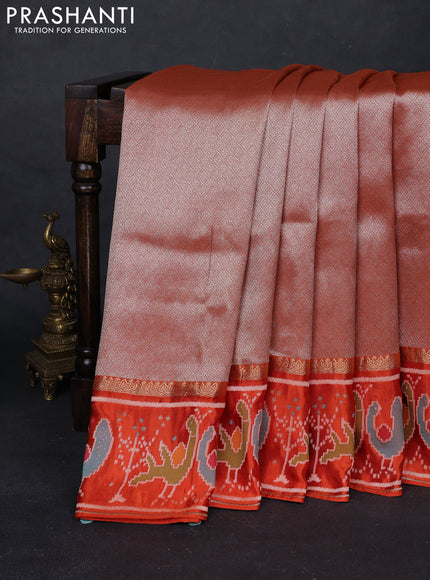 Orange Banarasi Silk - Patola Border