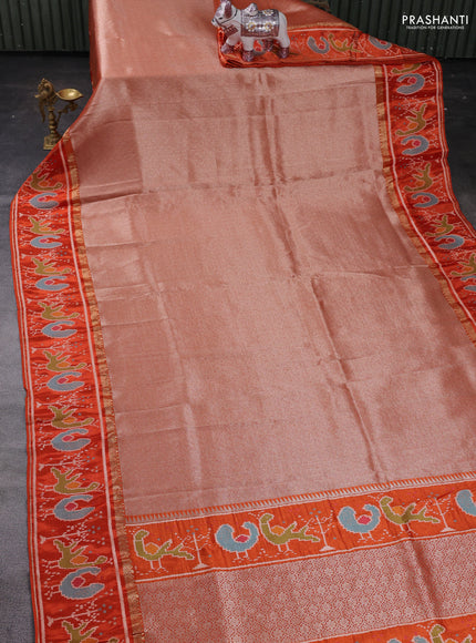 Orange Banarasi Silk - Patola Border