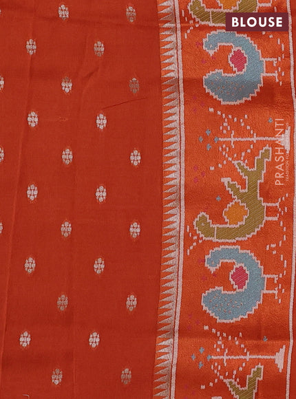 Orange Banarasi Silk - Patola Border