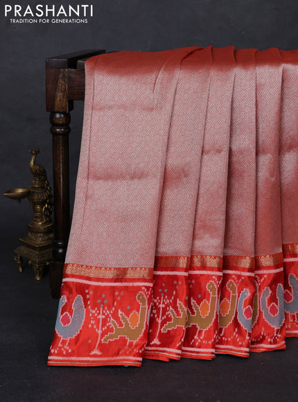 Orange Banarasi Silk - Patola Border