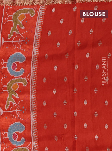 Orange Banarasi Silk - Patola Border