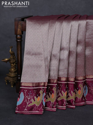 Wine Banarasi Silk - Patola Border