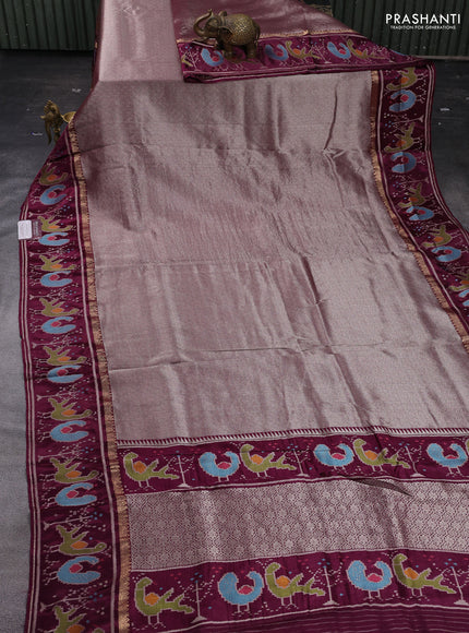 Wine Banarasi Silk - Patola Border
