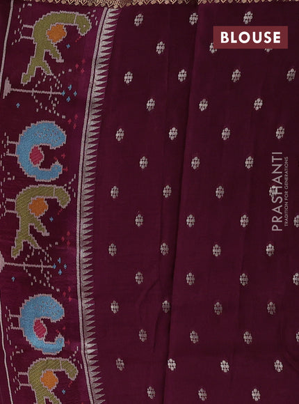Wine Banarasi Silk - Patola Border
