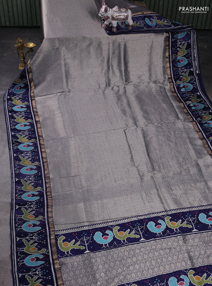 Navy Blue Banarasi Silk - Patola Border