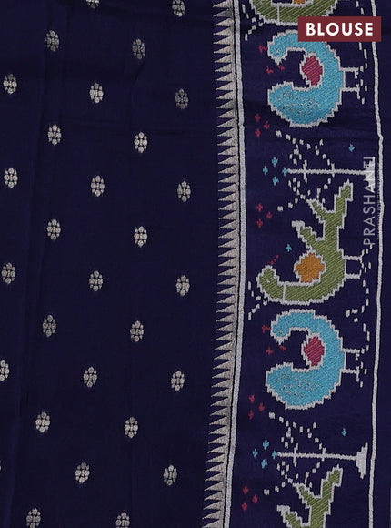 Navy Blue Banarasi Silk - Patola Border
