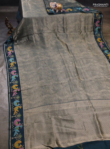Peacock Green Banarasi Silk - Patola Border