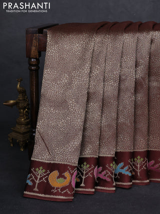 Brown Banarasi Silk - Patola Border