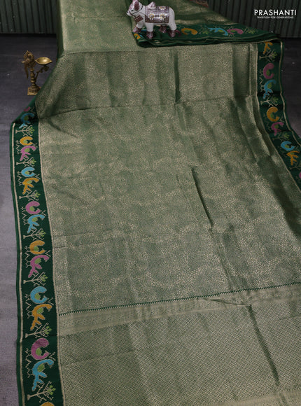 Green Banarasi Silk - Patola Border