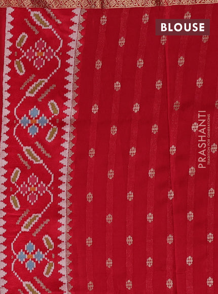 Red Banarasi Silk - Patola Border