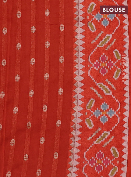 Orange Banarasi Silk - Patola Border