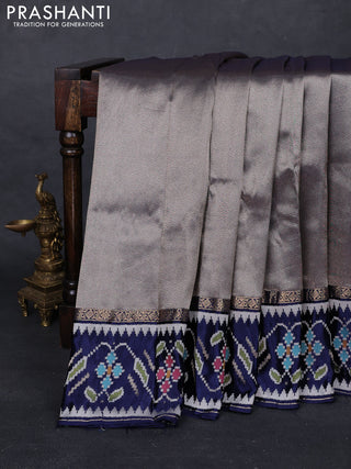 Navy Blue Banarasi Silk - Patola Border