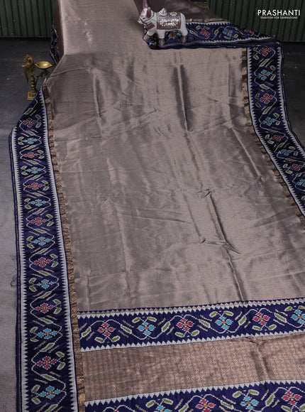 Navy Blue Banarasi Silk - Patola Border